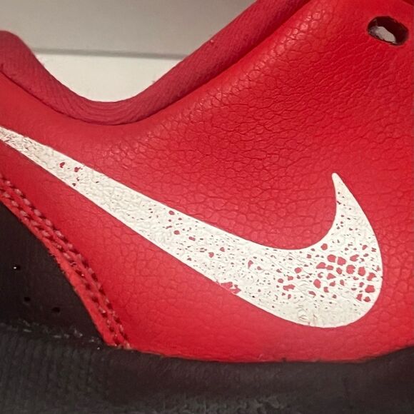NIKE Hustle Quick Sneakers Youth Sz 2 Red Leather Mesh Cushioned‎ Athletic Shoes - Picture 12 of 15